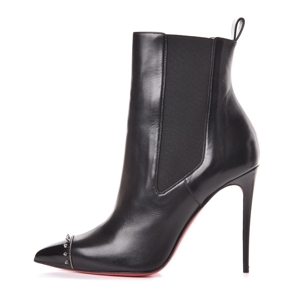 Christian Louboutin Banjo Spike Bootie Black Ankle Boots EU38/US 8